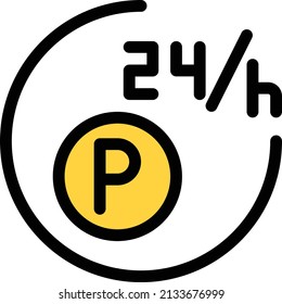 full time vector illustration isolated on a transparent background . color vector icons for concept or web graphics.