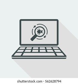 Full time virus protection - Vector flat icon