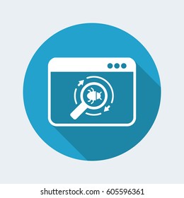 Full time virus protection - Vector flat icon