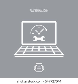 Full time web assistance - Vector flat icon