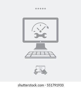 Full time web assistance - Vector flat icon
