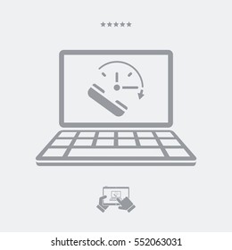Full time web call assistance services - Vector flat icon