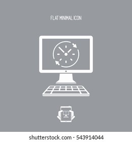Full time web service - Vector flat icon