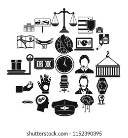 Full time work icons set. Simple set of 25 full time work vector icons for web isolated on white background