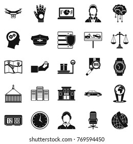 Full time work icons set. Simple set of 25 full time work vector icons for web isolated on white background
