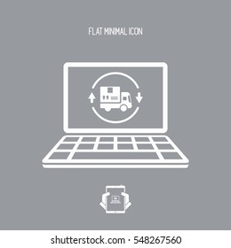 Full transport services website - Vector flat icon
