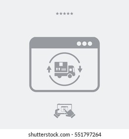 Full transport services website - Vector flat icon