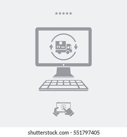 Full transport services website - Vector flat icon