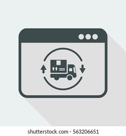 Full transport services website - Vector flat icon