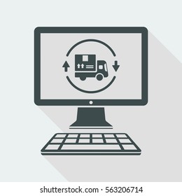 Full transport services website - Vector flat icon
