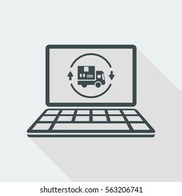 Full transport services website - Vector flat icon