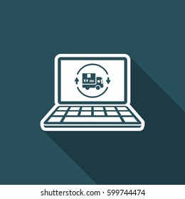 Full transport services website - Vector flat icon