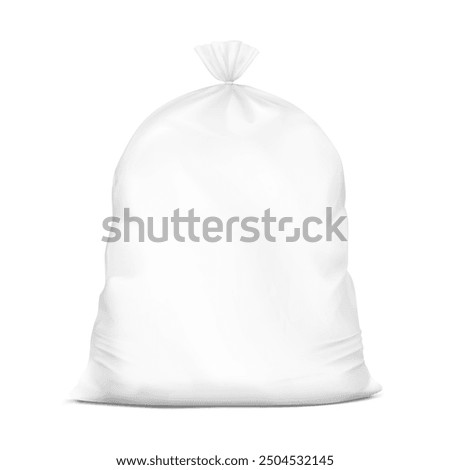 Full trash bag mockup. High realistic. Vector illustration isolated on white background. Ready for use in presentation, advertising. EPS10.