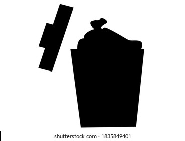 A full trash can icon vector.