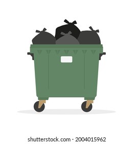 Basura completa en fondo blanco