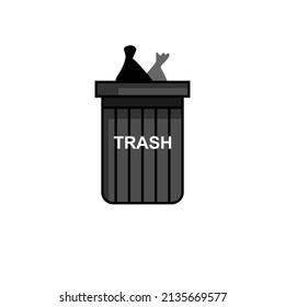 A full trash can signifies awareness of the importance of protecting the environment
