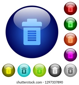 Full trash icons on round color glass buttons