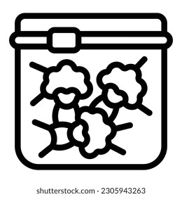 Full vacuum bag icon outline vector. Steak zipper. Ice market