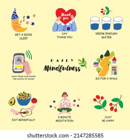 Full vector of daily mindfulness