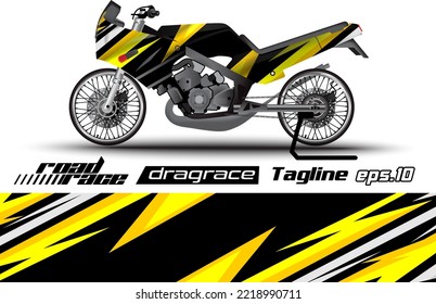 Full Vector Drag Racing Motorcycle Sticker Wrapping Design Eps.10