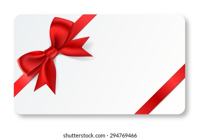 A full vector gift card with a red ribbon.