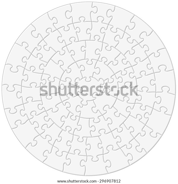 Full Vector Shape Circular Jigsaw Puzzle Stock Vector Royalty Free 296907812