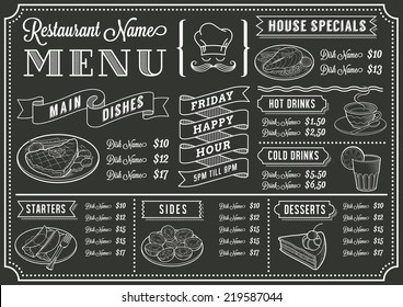 A full vector template Chalkboard menu