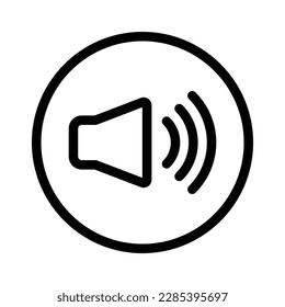 Full Volume Sound Speaker Icon Outline Black and White