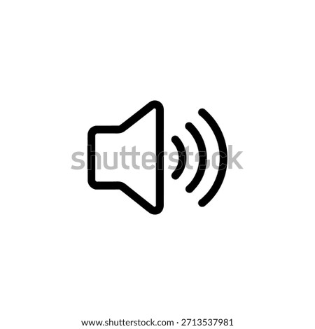 Full volume speaker outline icon isolated on a white background