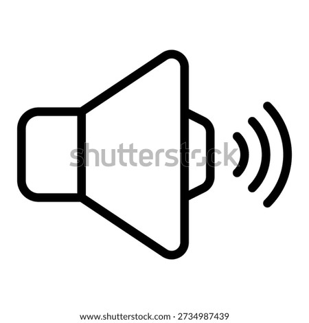 Full Volume Speaker Vector Icon, User Interface Related Line Style Vector Icon.