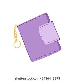 full wallet cartoon. pay view, male bill, render empty full wallet sign. isolated symbol vector illustration