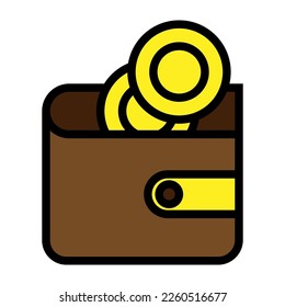 Full wallet icon line isolated on white background. Black flat thin icon on modern outline style. Linear symbol and editable stroke. Simple and pixel perfect stroke vector illustration