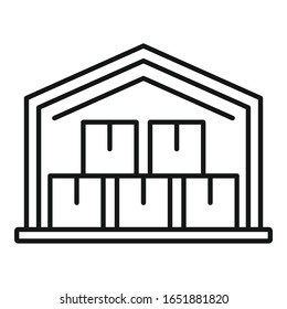 Full warehouse icon. Outline full warehouse vector icon for web design isolated on white background