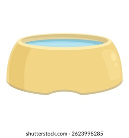 Full water bowl is standing on the floor, waiting for a thirsty pet