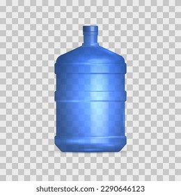 Full water storage bottle isolated on white background. Front view, 3D vector illustration.