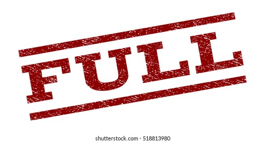 Full watermark stamp. Text caption between parallel lines with grunge design style. Rubber seal stamp with scratched texture. Vector dark red color ink imprint on a white background.