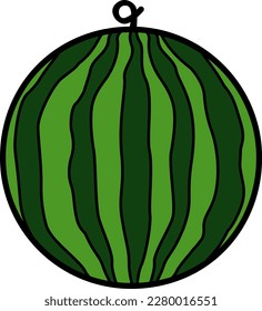 Voller Wassermelon Grenze Grosses grünes Obst tropische saftige Sommer einzeln
