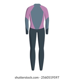 Full wetsuit standing up, back view, ready for surfing, diving, or other water sports