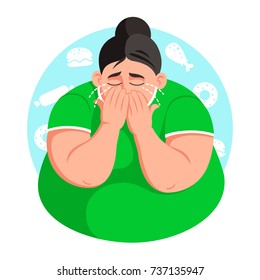 Sad Fat Stock Illustrations Images Vectors Shutterstock