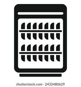 Full working dishwasher icon simple vector. Bathroom failure. Dirty fix