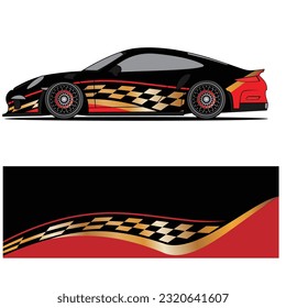 Full wrap racing car abstract vinyl sticker graphics kit 