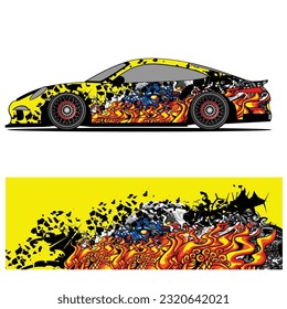 Full wrap racing car abstract vinyl sticker graphics kit 