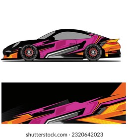 Full wrap racing car abstract vinyl sticker graphics kit 