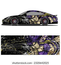 Full wrap racing car abstract vinyl sticker graphics kit 