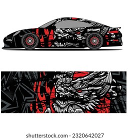 Full wrap racing car abstract vinyl sticker graphics kit 