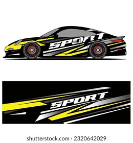 Full wrap racing car abstract vinyl sticker graphics kit 