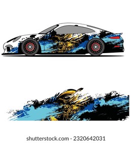 Full wrap racing car abstract vinyl sticker graphics kit 