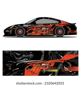 Full wrap racing car abstract vinyl sticker graphics kit 