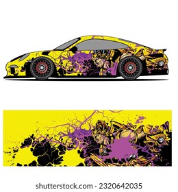 Full wrap racing car abstract vinyl sticker graphics kit 