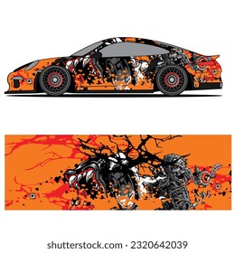 Full wrap racing car abstract vinyl sticker graphics kit 